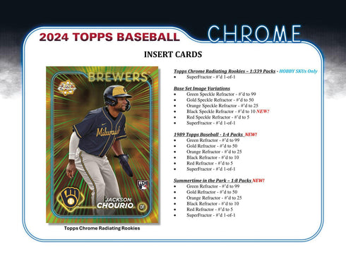 2024 Topps Baseball Chrome Hobby Jumbo Box