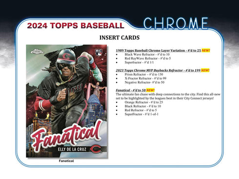2024 Topps Baseball Chrome Hobby Jumbo Box