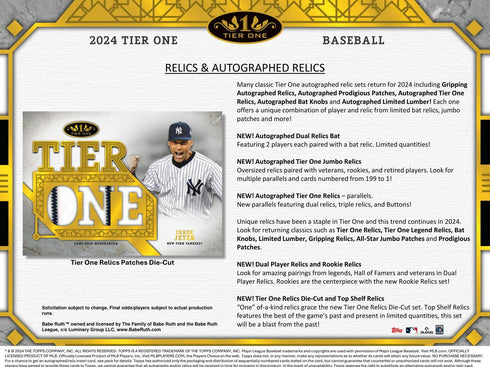 2024 Topps Baseball Tier One Hobby Box