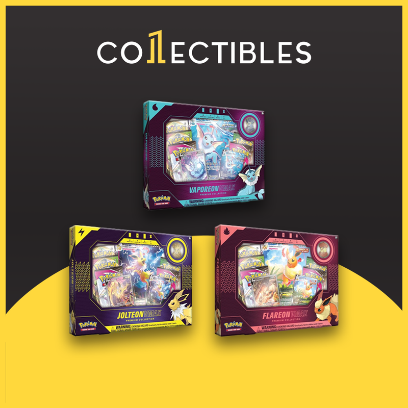 Pokemon English TCG: Vaporeon VMAX, Jolteon VMAX, and Flareon VMAX Premium Collection